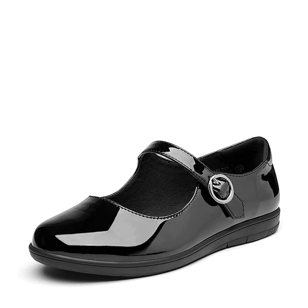 Girl's Mary Jane School Shoes - BLACK PATENT PU -  0